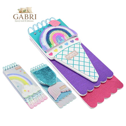 Zápisník se spirálou Flitter, mix 3 designy, 22x9x2,5 cm/150 l.