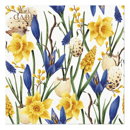 Ubrousky PAW L 33x33cm Muscari with Daffodils