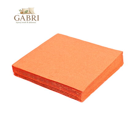 Obrousky 3-vrstvé, 33x33cm, oranžové /20ks/