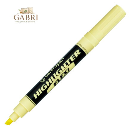 Zvýrazňovač CENTROPEN 8542 FLEXI PASTEL - žlutý