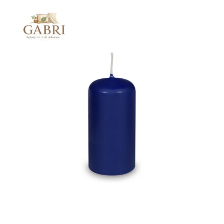 Svíčka válcová 40 x 80 mm, tm. modrá (4 ks v bal.)