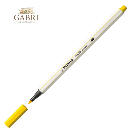 Fix se štětcovým hrotem pro různé šířky čar STABILO Pen 68 Brush, žlutý