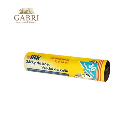 Pytle na odpad 30 l černé 50x60 cm / 5mic /