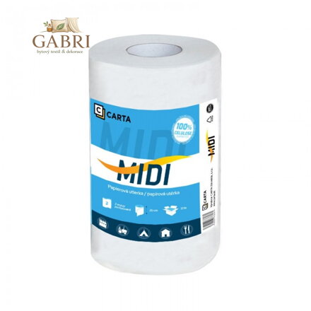 Papírové utěrky CARTA Midi Extra Soft 2 vrstvy, návin 50 m, 200 útržků, bal. 9 ks