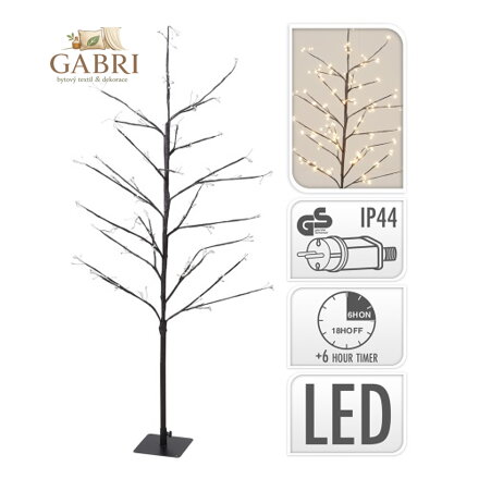 Stromeček svítící s 240 mikro LED, teplá bílá, 120 cm