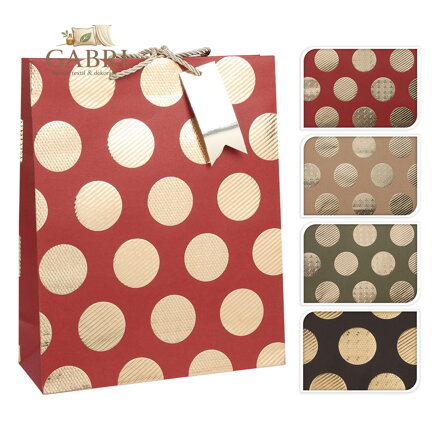 Dárková taška Zlaté kruhy 30x12x40 cm (mix /cena 1ks)