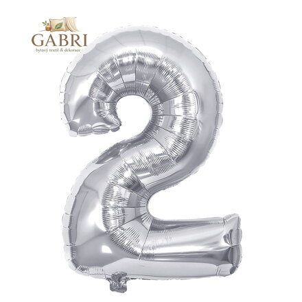Narozeninový balónek, stříbrný 40" (100 cm) číslo 2