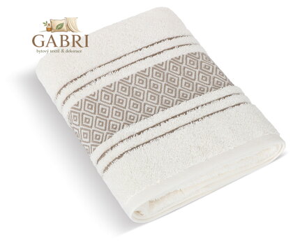 Froté ručník Mozaika 50x100cm 550g krémová