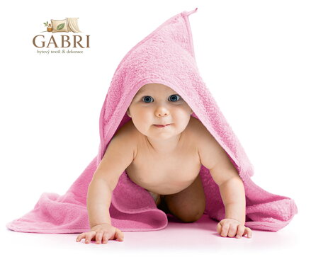 Dětská froté osuška s kapuckou 80x80cm 330g růžová