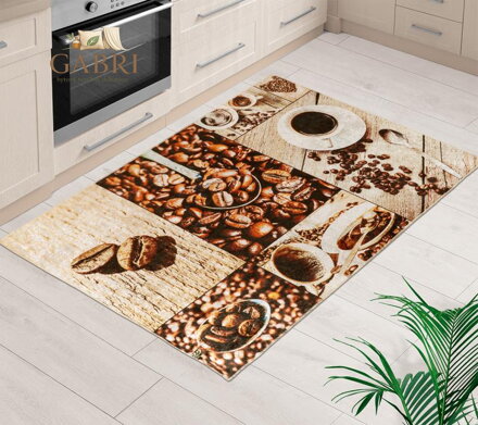 Koberec běhoun 3D 80x120cm kávová zrna