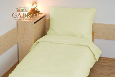 Prodloužené povlečení bavlna UNI 140x220, 70x90cm Světle žlutá