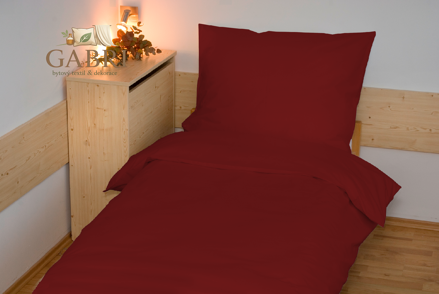 Prodloužené povlečení bavlna UNI 140x220, 70x90cm  vínové