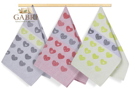 Kuchyňská utěrka 50x70cm srdíčka