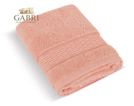 Froté osuška 70x140cm proužek 450g lososová