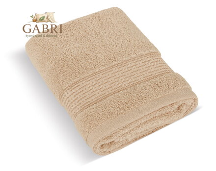 Froté osuška 70x140cm proužek 450g tmavě béžová