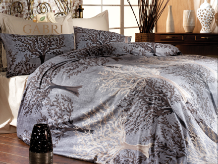 Saténový povlak na polštář 30x40cm Trees grey