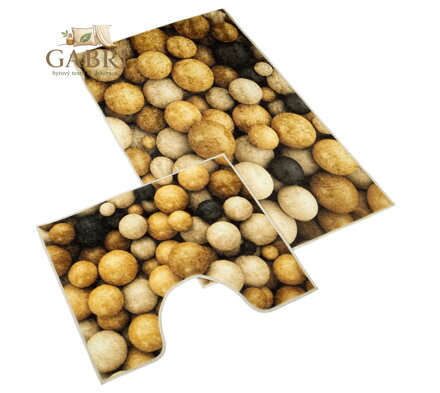 Koupelnová sada předložek 3D 60x100+60x50cm Dřevěné koule