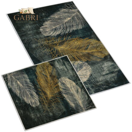 Koupelnová sada předložek 3D 60x100+60x50cm bez výkroje pírko