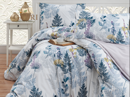 Prodloužené povlečení krep 140x220, 70x90cm Wood grey