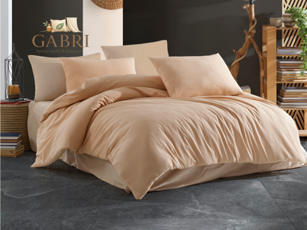 Francouzské povlečení krep UNI 240x200, 70x90cm Béžové