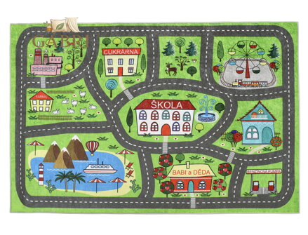Dětský kobereček 100x150 cm autíčková dráha