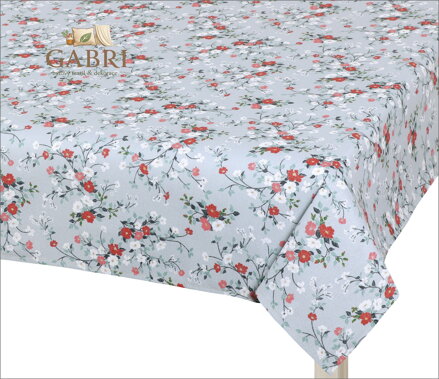 Ubrus kvítí na šedé