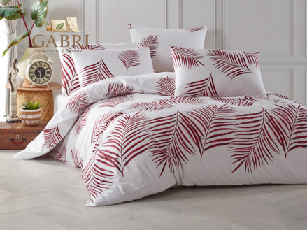 Povlečení bavlna 140x200, 70x90cm Palmera vínová