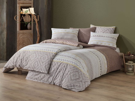 Povlečení bavlna 140x200, 70x90cm Roma hnědá