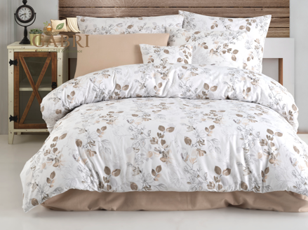 Prodloužené povlečení krep 140x220, 70x90cm Adalia natur