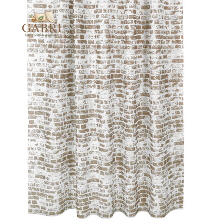 Koupelnový závěs Zeď hnědá