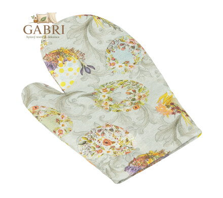 Velikonoční chňapka vajíčka na šedé