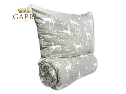 Flanelové francouzské povlečení 200x200, 70x90 Escama grey