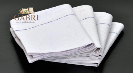 Vaflový ručník 50x100cm bílý s modrým pruhem