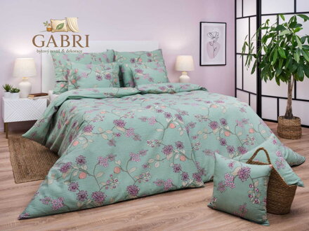 Povlečení krep Klaudie zelená 140x200, 70x90 cm