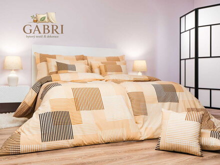 Povlečení bavlna Patrik béžový 140x200, 70x90 cm II.jakost