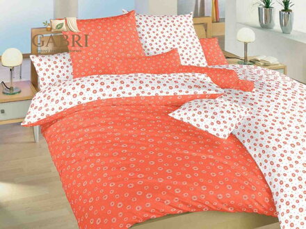 Dadka Povlečení krep Anežka bílá/losos DUO 140x200, 70x90 cm