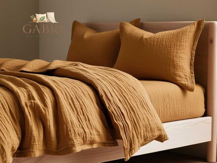 Povlečení mušelín Hořčicová 140x200, 70x90 cm