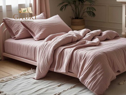 Povlečení mušelín Violet-rose 140x200, 70x90 cm