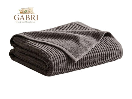 Plážová osuška 3D pruh 500g tmavě šedá 100x160 cm