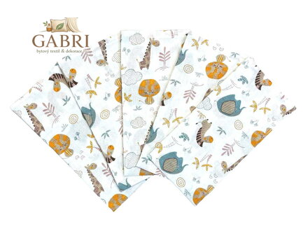 PREM INTERNACIONAL Látková plena 70x70 Africká zvířata (balení 5 ks)