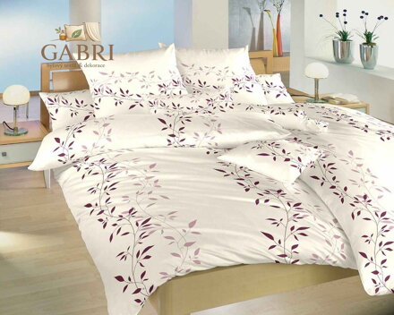 Povlečení krep Mandevila bordó na banánovém 140x200, 70x90 cm II.jakost