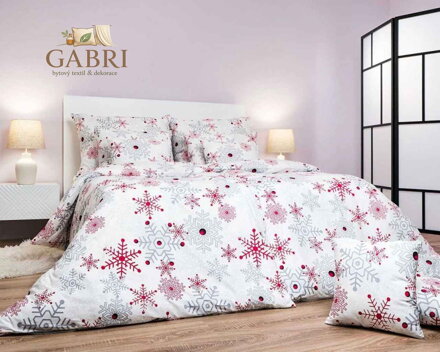 Povlečení krep Vločky šedé 140x200, 70x90 cm II.jakost