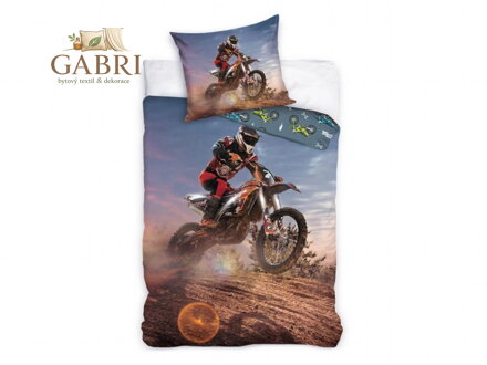 Povlečení bavlna Motokros Závod v poušti 140x200, 70x90 cm