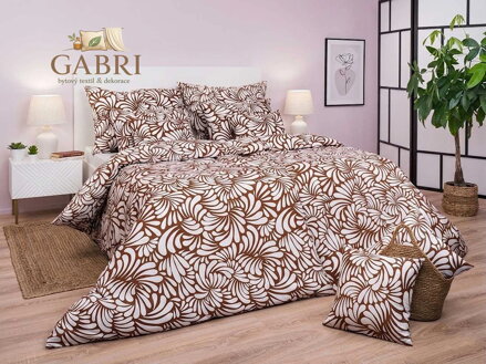 Dadka Povlečení satén GEON Iluze hnědá 140x200, 70x90 cm