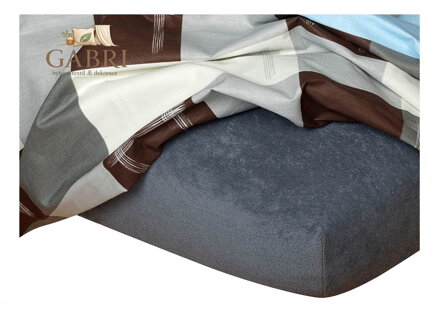 Froté prostěradlo tmavě šedé