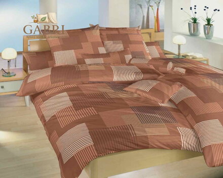 Povlečení bavlna Patrik hnědý 140x200, 70x90 cm II.jakost