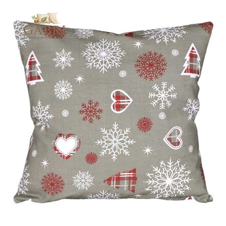 Forbyt Vánoční povlak bavlna Srdce 40x40 cm