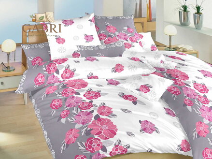 Povlečení bavlna Laura šedá 140x220, 70x90 cm