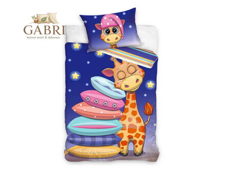 Povlečení do postýlky Žirafa Snílek 100x135, 40x60 cm