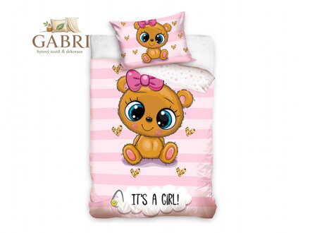 Povlečení do postýlky Medvídek Máša 100x135, 40x60 cm